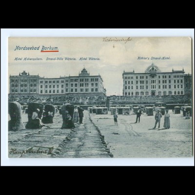 Y15586/ Borkum Hotel Hohenzollern, Köhler, Viktoria AK 1907